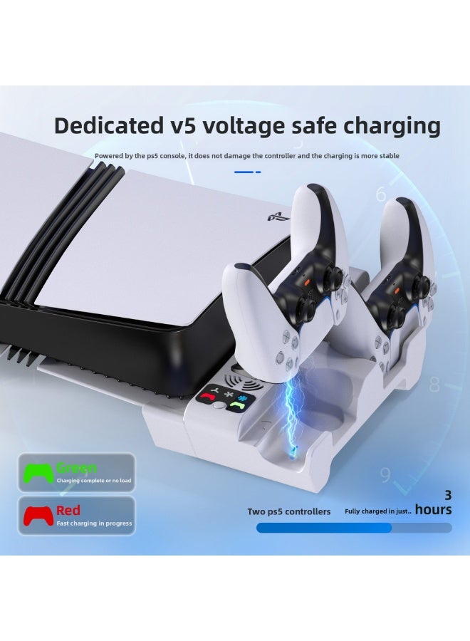 STARTRC GAMES Horizontal Cooling Fan Stand with Controller Charging for PS5 Pro/PS5 Slim, Triple Fan Cooling Base Compatible with PS5 Pro Slim Console Horizontal Placement - Image 4